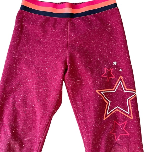 Girls L 10/12 Athletic Works Pink Fleck Star Lightweight Sweatpants Jogger - Picture 2 of 2